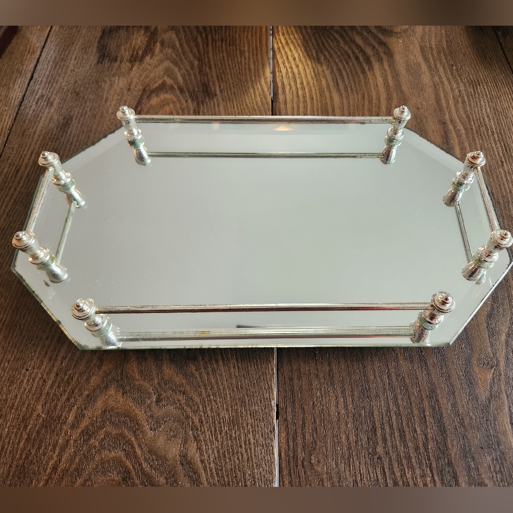 Vintage Bevelled Mirror Tray
